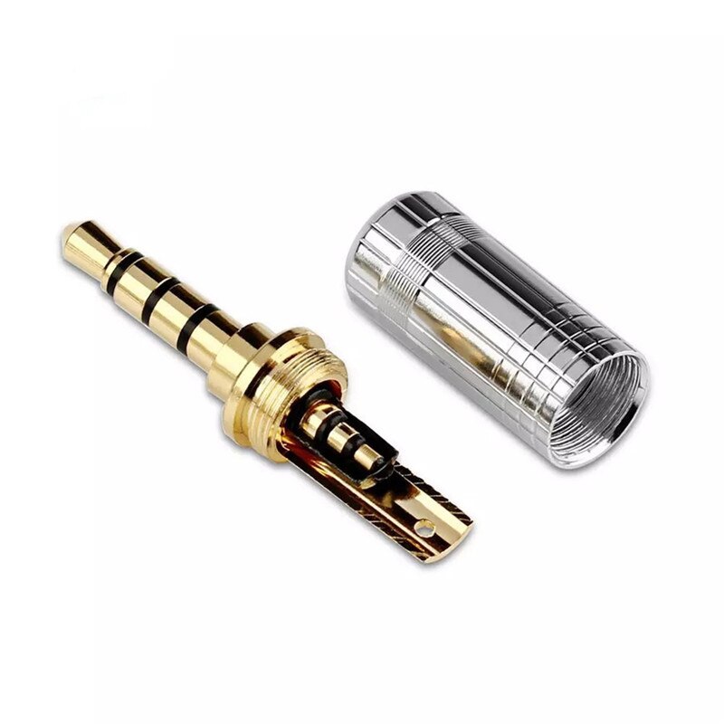 2/10/50 Uds enchufe de auriculares de 3,5mm Jack 4 polos estéreo de alta fidelidad 3,5mm adaptador de Audio para auriculares de 6,2mm de alambre de soldadura conector de sedal