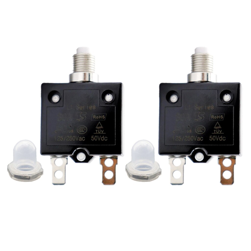 Pair 30Amp Circuit Breaker Thermal Breaker Thermal Protector Switch for Generator