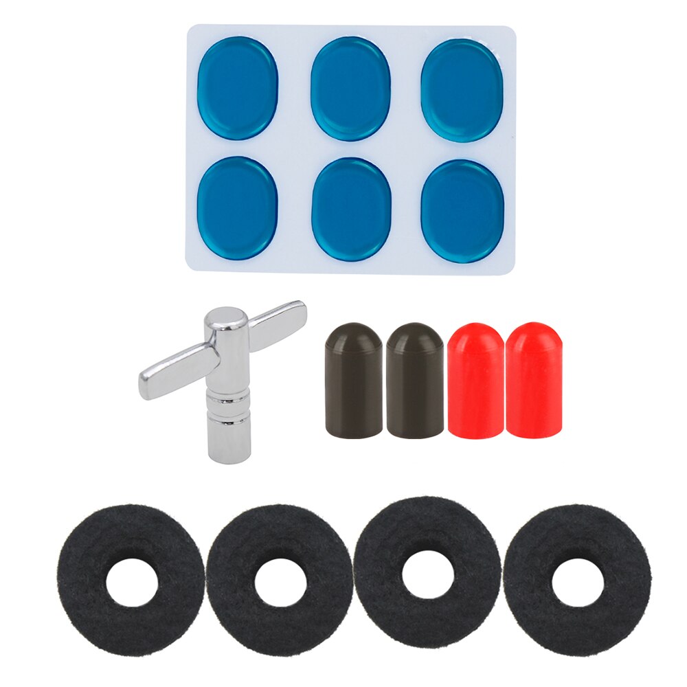Drum Set Accessories Kit with 4pcs Cymbal Stand Felt Washeres + 4pcs Drumstick Rubber Tips + 6pcs Drum Damper Gel Pads