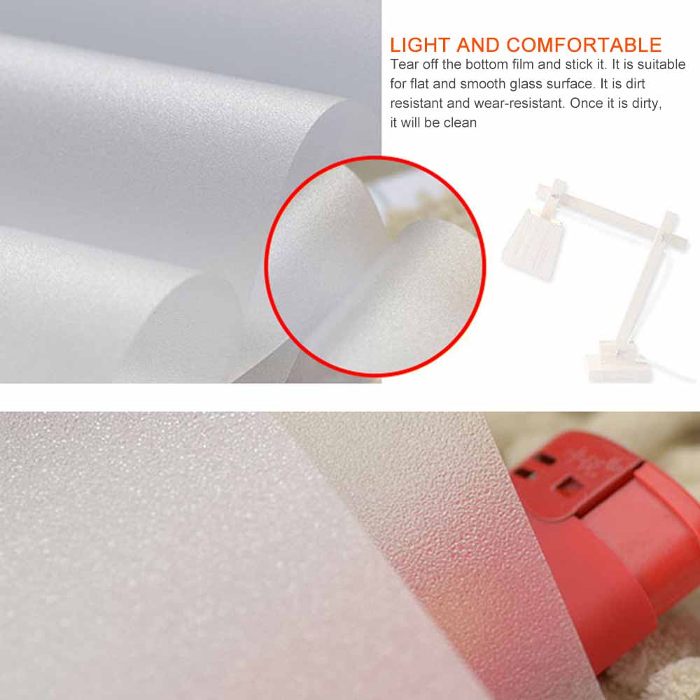 45x200cm Matte Window Film Stained Glass Decorative Window Sticker Privacy Frosted Self Adhesive Film Window Decal For Glass