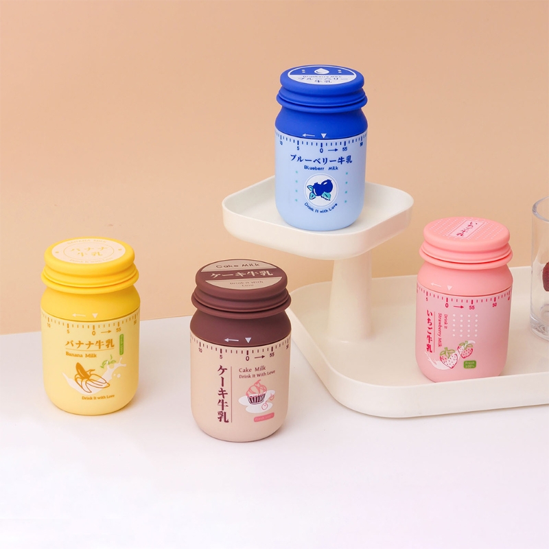 Japanese Milk Bottle Shaped Kitchen Timer 60 Minutes Mechanical Wind-Up Time Manager Studying Countdown Reminder Bell
