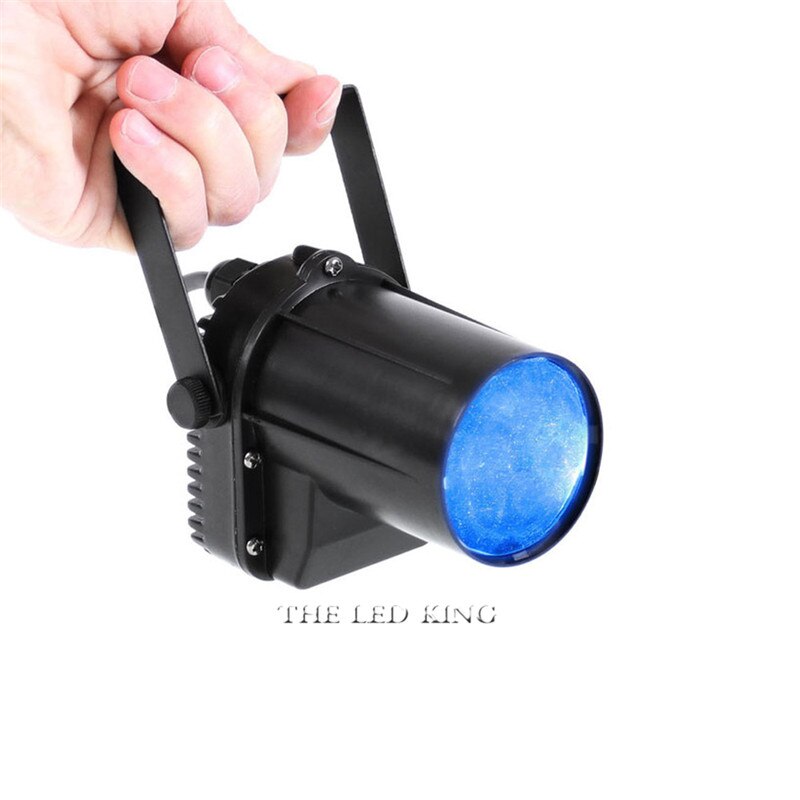 Pinspot Light Spotlight Super Bright Lamp Black body LED Spotlight 12W Red/Green/Blue/White/Ultraviolet Color Lighting for KTV: Blue / EU Plug