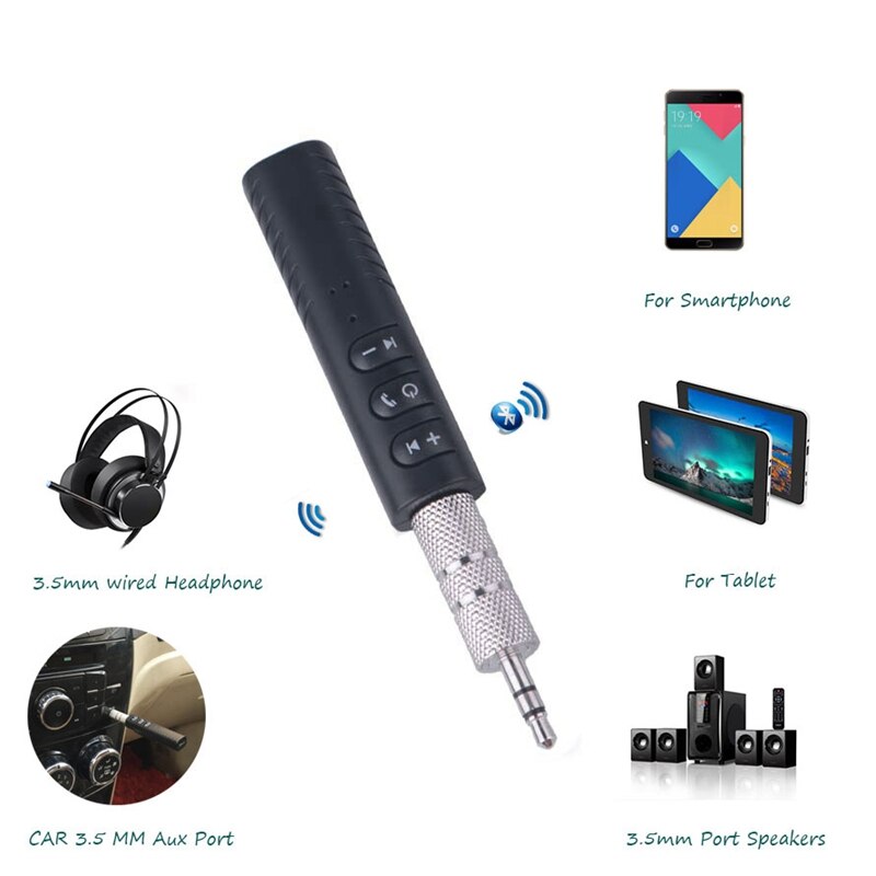 2 stk bluetooth o adapter 3.5mm aux adapter bluetooth  v5.0 sender modtager trådløs aux o musik