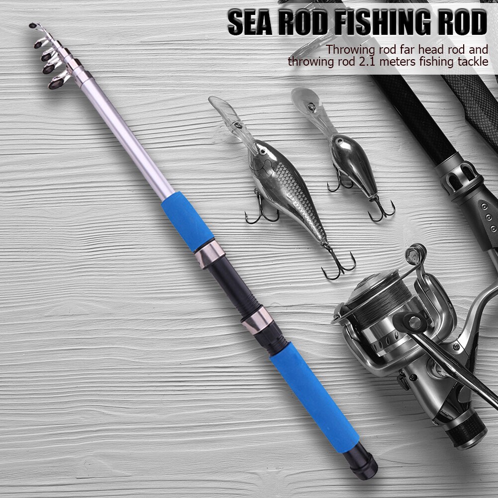 2.1m Sea Fishing Rod Outdoor Sport Portable Long Casting Throwing Fishing Pole Fish Tackle Accessories