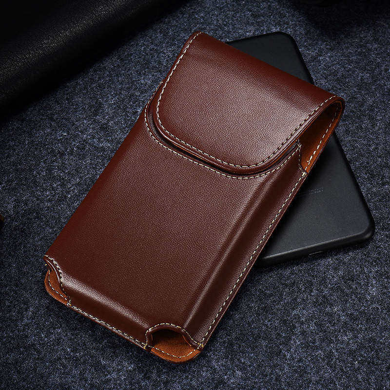 KISSCASE 5.5/4.7'' Universal Pouch Leather Phone Case For iPhone 7 8 6 6s 5 5s SE 4S Waist Bags Holster Vertical Belt Clip Cover: 5.5inch / Brown