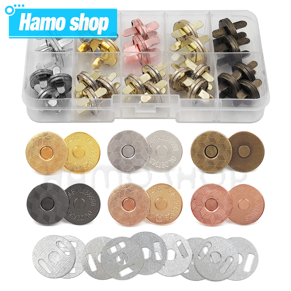 20 zestawów/partia 10mm-18mm guziki magnetyczne torby zapięcie zatrzaski magnes automatyczna adsorpcja cienki portfel przycisk DIY krawiectwo z pudełkiem