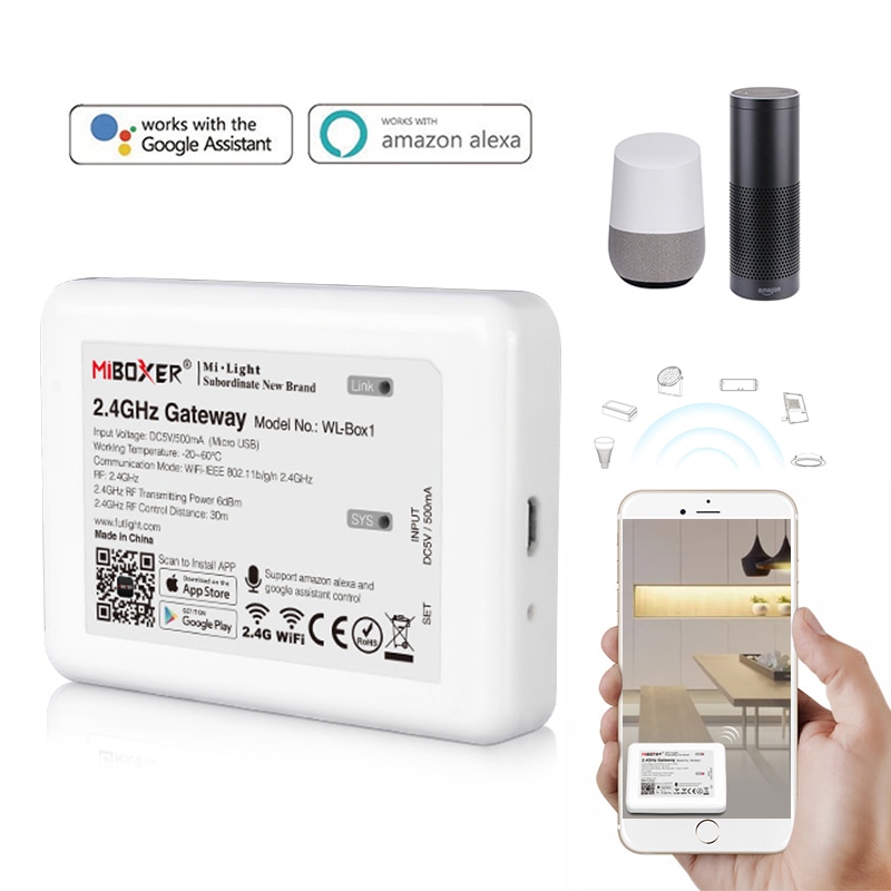 1 pièces MiBOXER Milight WL-IBOX1 2.4G WiFi Box LED de contrôle 2.4G sans fil WiFi Rgb contrôleur télécommande intelligente
