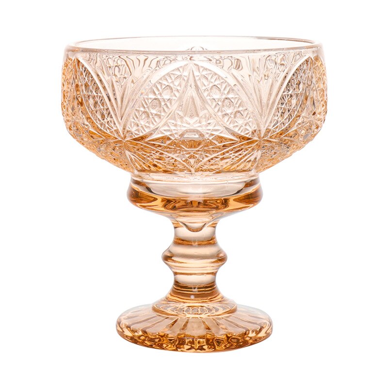 2Pcs Glass Dessert Cups Ice Cream Bowl Sundae Cup Color Retro Juice for Drinking Cup Wedding Party Wine Glasses