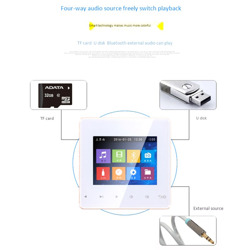 Sistema de música con Control inteligente por Bluetooth, módulos de altavoces de techo, sistema de Audio para el hogar, amplificador estéreo Digital en la pared para Hotel