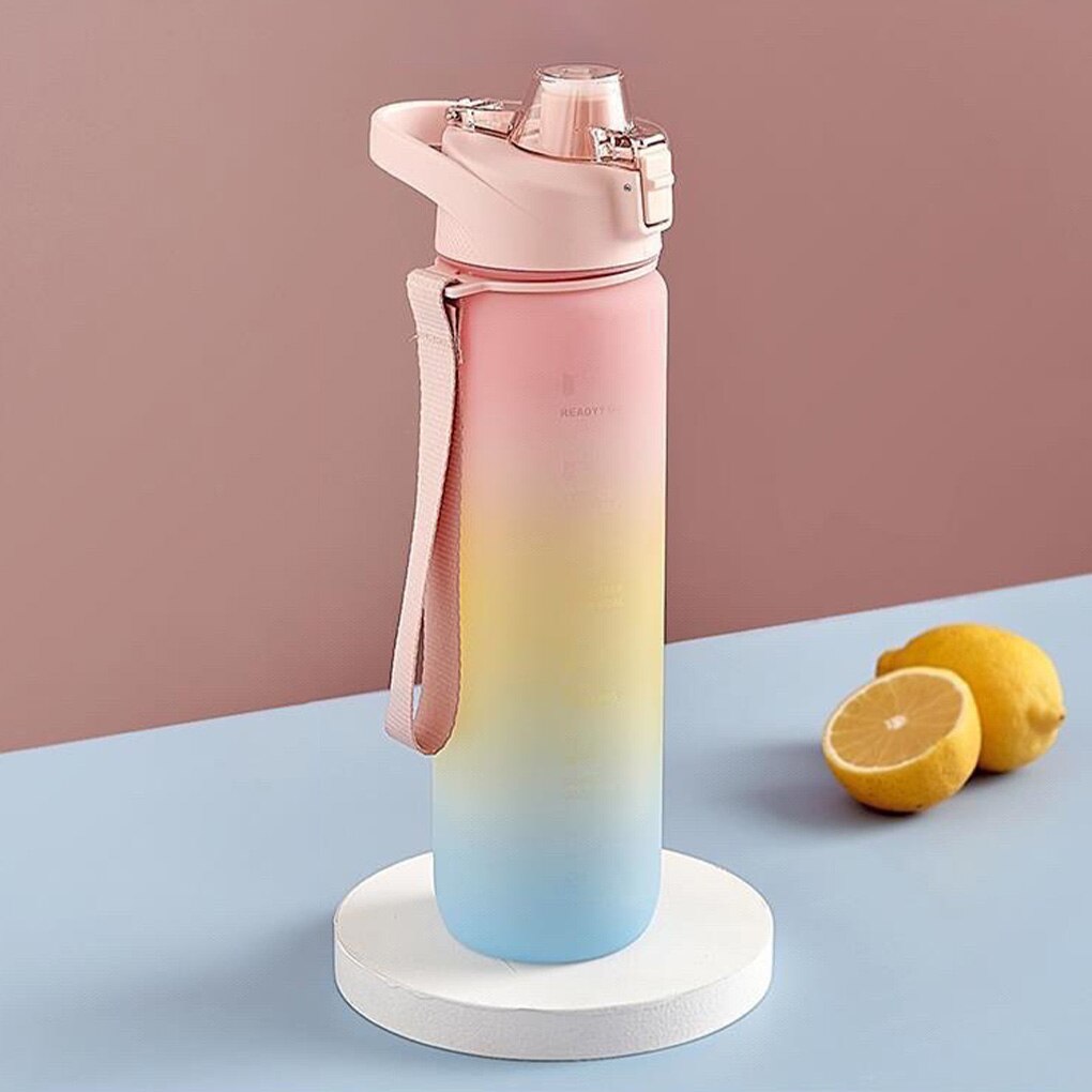 1000Ml Sport Water Fles Afdichting Anti-Lek Drink Fles Plastic Draagbare Sport Water Cup Geschikt Voor Camping En wandelen