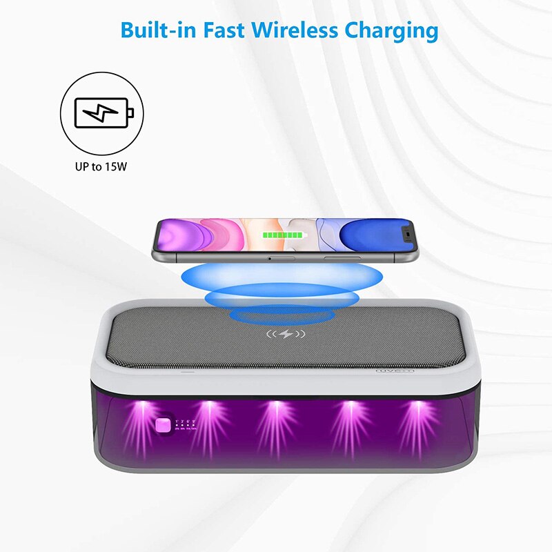 15W UV Sanitizer Box UV Light Face Mask Sterilizer Box Anti Bacteria Ultraviolet Ray Disinfection for Jewelry Watch Phone