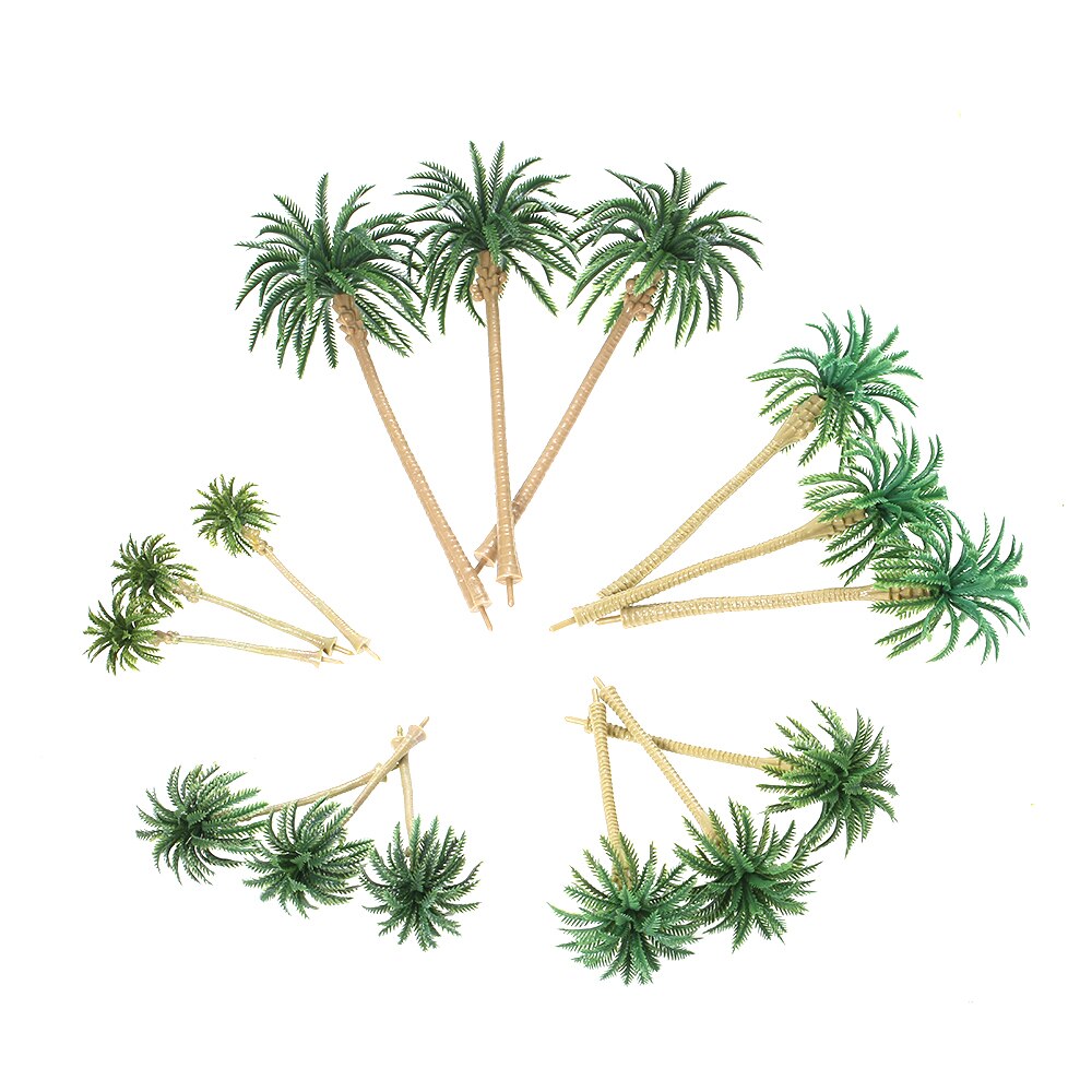 15 stk layout regnskov plast palme mini landskab layout model tog kokos regnskov hjem have dekoration