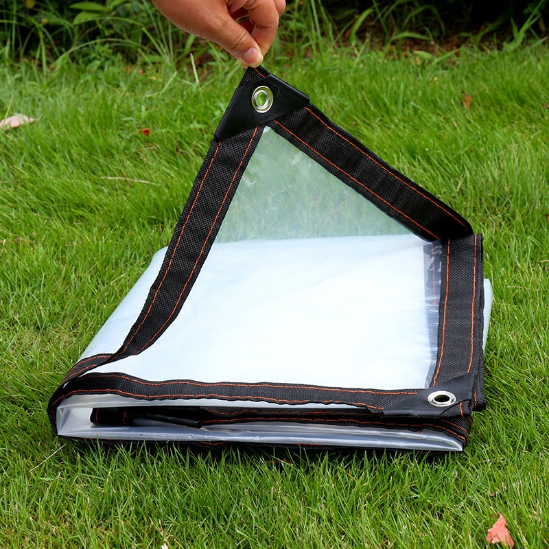 2X2M 2X3M 2X4M 2X5M 2X6M 3X3M 3X4M Transparante Regendicht Schaduwdoek Dekzeil Lichtgewicht Waterdichte Tarp Cover Tent Onderdak