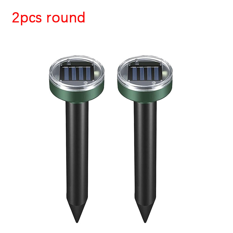 2/4Stck Solar- Ultraschall abwehrmittel Ebene Maulwurf Ratten abwehrmittel draussen Rasen Spitze Garten Schädlings bekämpfung Nagetier Maus Schädlings bekämpfung: Licht Grau