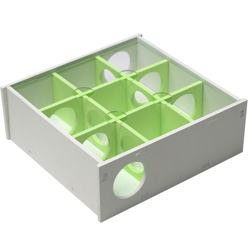 Laberinto de hámster de madera Natural, con cubierta acrílica transparente juguete, jaula de ratón enano, tubos, túnel Gerbil para pequeños animales peludos: green