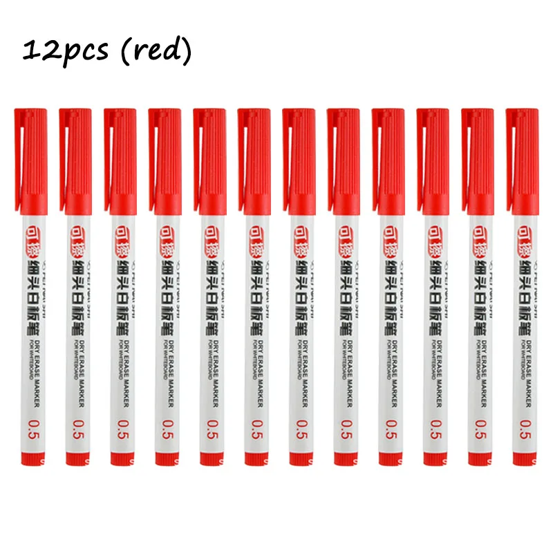 6/12 Stuks Whiteboard Marker Pennen Schoolbord Pennen 3 Kleuren Uitwisbare White Board Markers School Klas Kantoorbenodigdheden levert: Licht Groen
