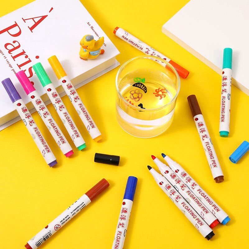 8/12 kleuren magisch water drijvende student schilderborstel whiteboard markers pen schorsing kinderen educatief schilderpen speelgoed