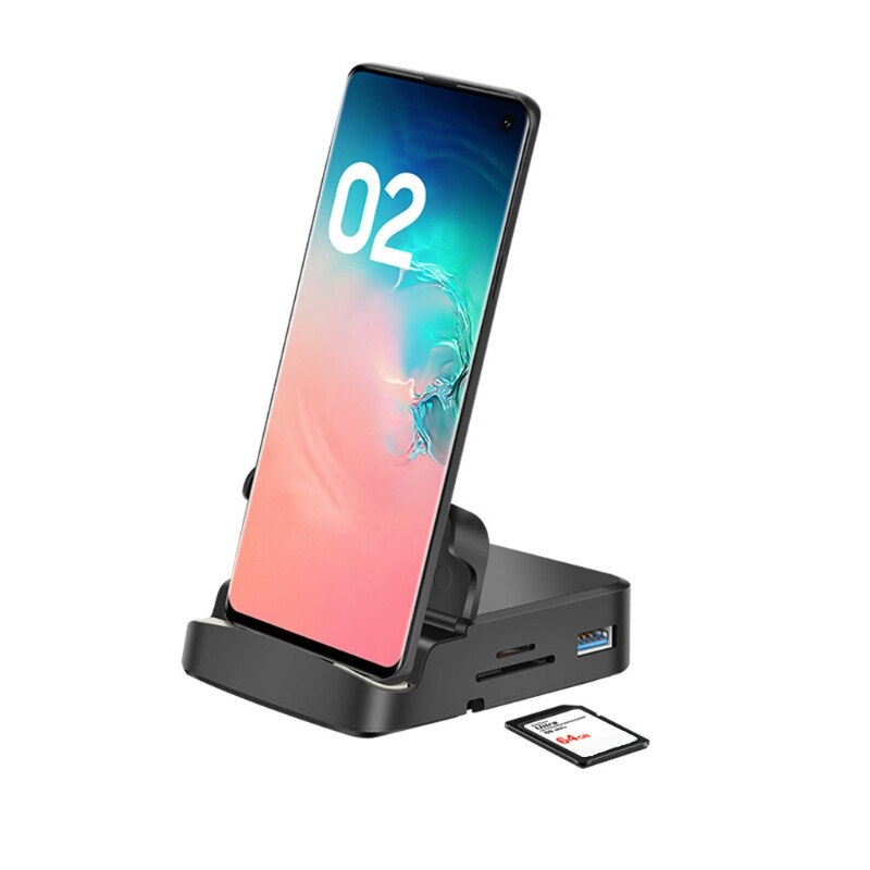 8-in-1 Type C USB SD/TF Card Docking Station Cellphone Tablet Stand