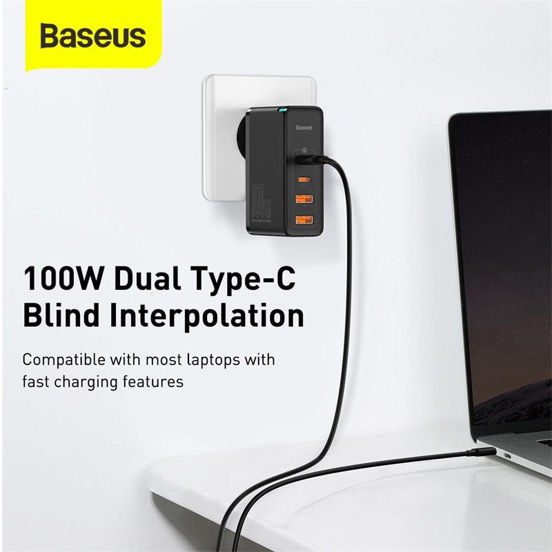 Baseus 100W Gan Usb Type C Lader Pd Qc Quick Charge 4.0 3.0 USB-C Type-C Snel Opladen oplader Voor Iphone 12 Pro Max Macbook