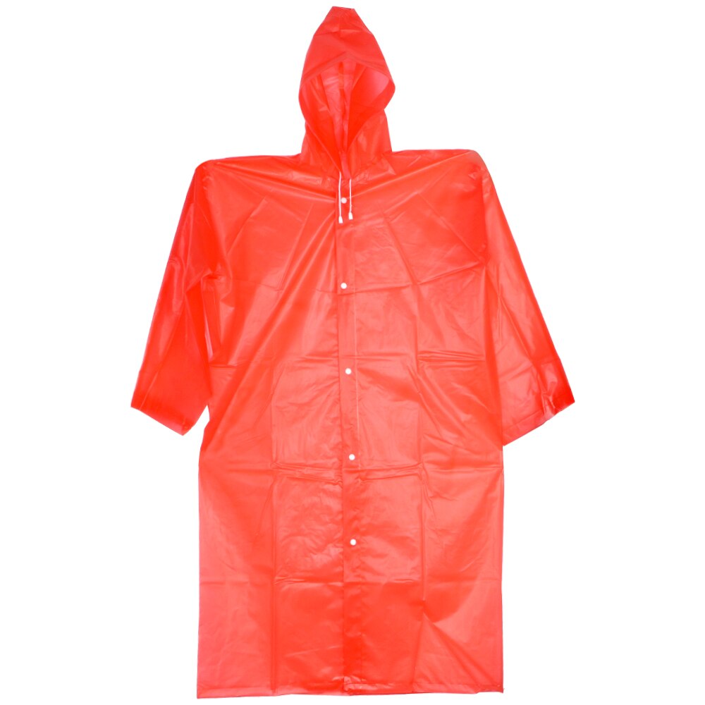 HILIFE Women Men Transparent Raincoat Outdoor Travel EVA+PE Rainwear Wide Cuffs Waterproof Camping Portable 5 Colors: Red