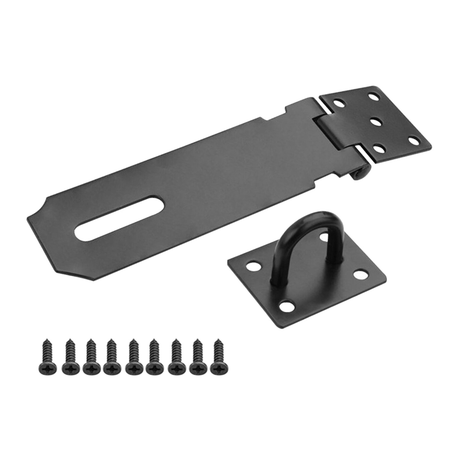 1 Pcs Portable Home Stainless Steel Hasp Door Lock Buckle Locker Latch Bolt Secure: Black  1 Set