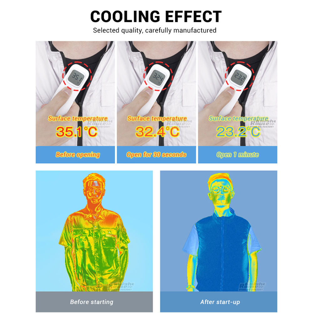 Kølig vest med ventilator, airconditioneret tøj, kølende 13 timer til arbejde med høj temperatur, fiskevest, vandreture