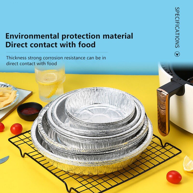 50 stk olietæt aluminiumsfolie blikboks airfryer engangspapir liner non-stick dampkurv køkkenværktøj grill dryp pande bakke