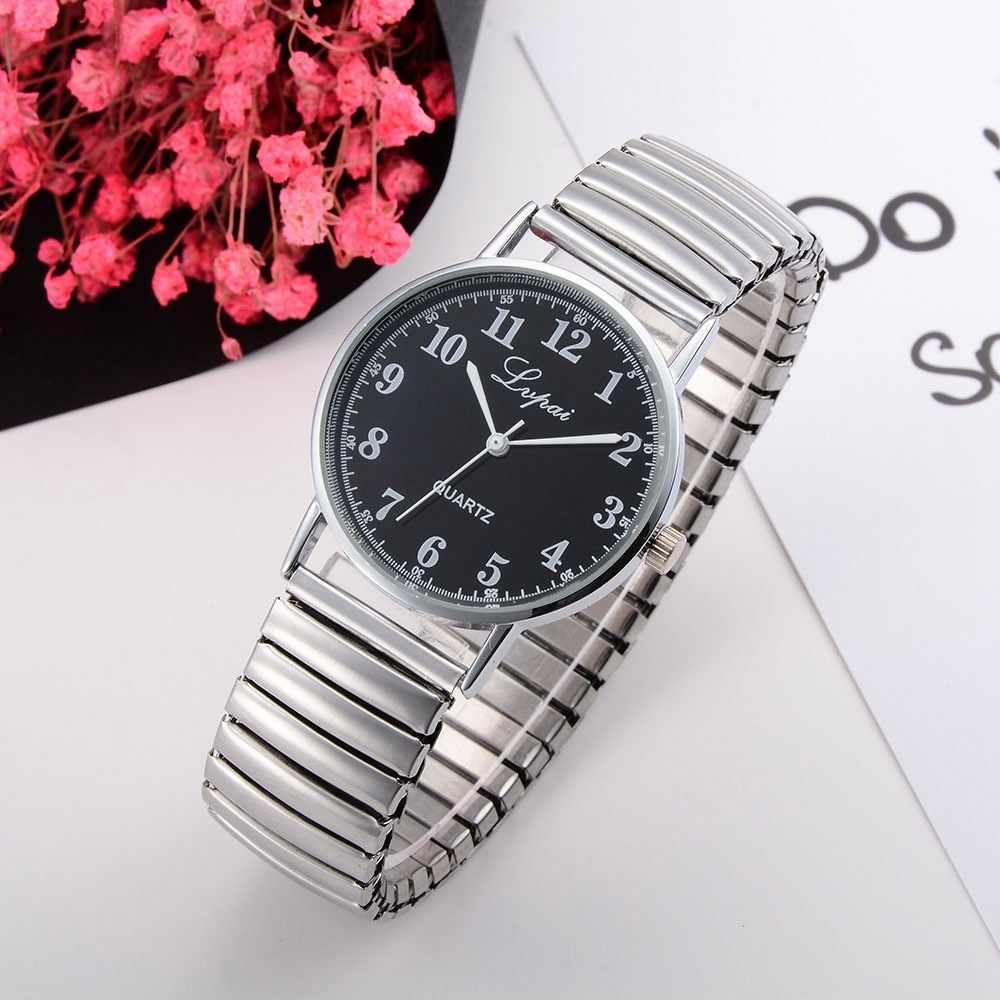 Mode Zilveren Roestvrij Staal Koppels Horloge Quartz-horloge Ronde Vrouwen jurk Horloges Montre Femme