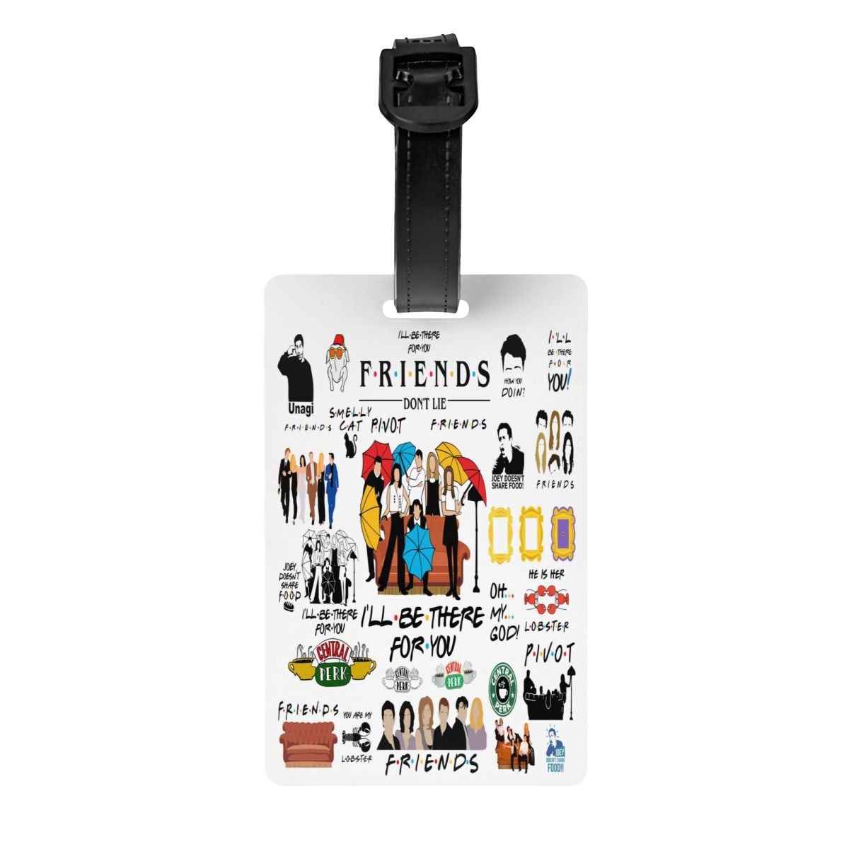 Custom Vrienden Tv Show Bagagelabel Met Naam Kaart Privacy Cover Id Label Voor Reistas Koffer: YELLOW