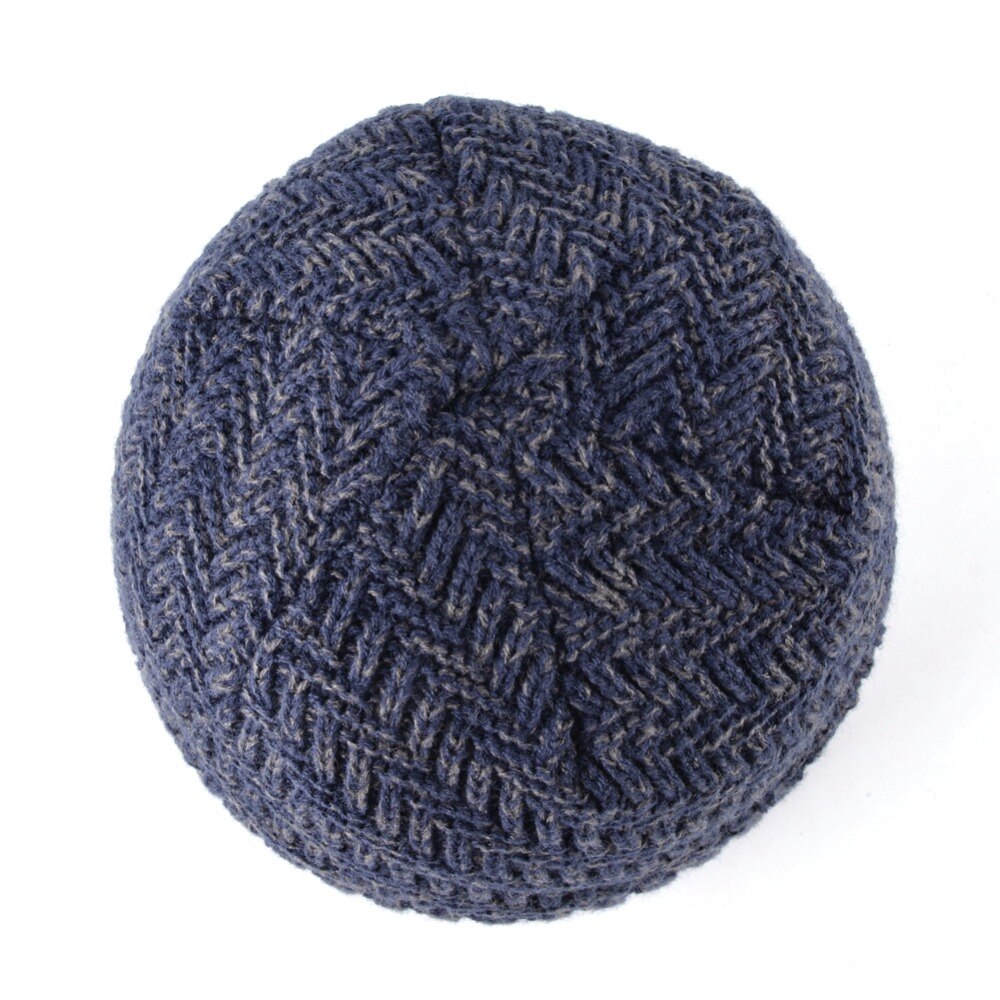 Men's Knitted Wool Skullies Winter Knitting Beanies Hat For Men Double Layer Warm Bonnet Caps Boy Thick Skis Bone Touca Inverno