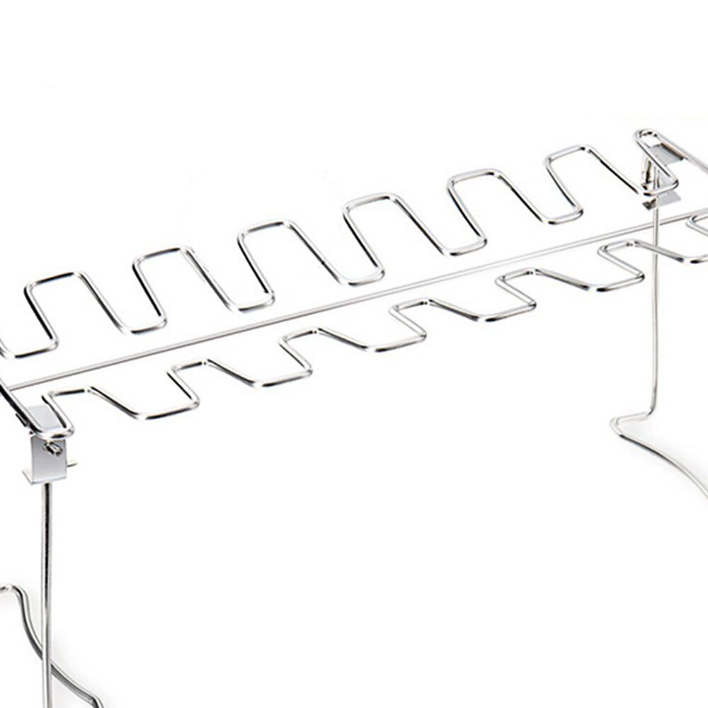Stainless Steel Chicken Wing Leg Rack Holder Grill Rack with Drip Pan for BBQ Pan For Bbq Multi-purpose Chicken Leg Oven Grill 2