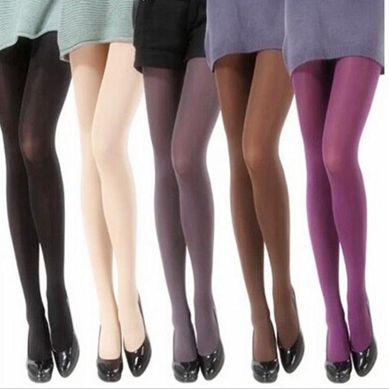 women 80D Velvet Multi colored girls stockings,anti-hook footless tights stocking dance Pantyhose female winter