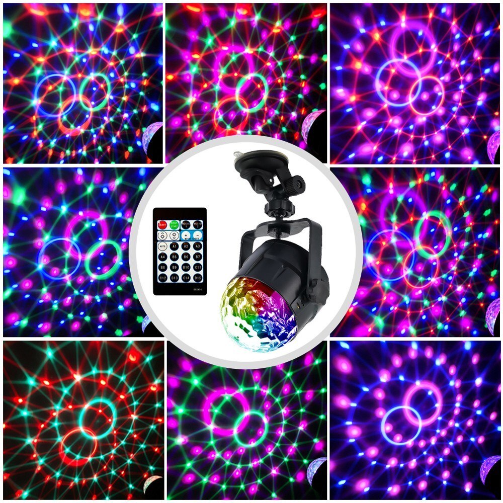 15 kleuren LED USB DJ Disco Bal Lumiere 5W Sound Activated Projector Light Kerst Decoraties Voor Huis Disco Licht