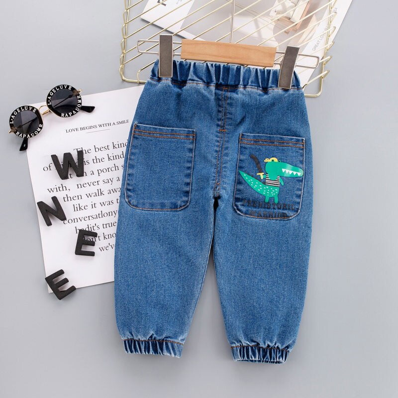 Pantalones vaqueros de dibujos animados para niños y niñas, pantalón informal para niños de 1, 2, 3 y 4 años, novedad de: Beige / 24M(110CM)