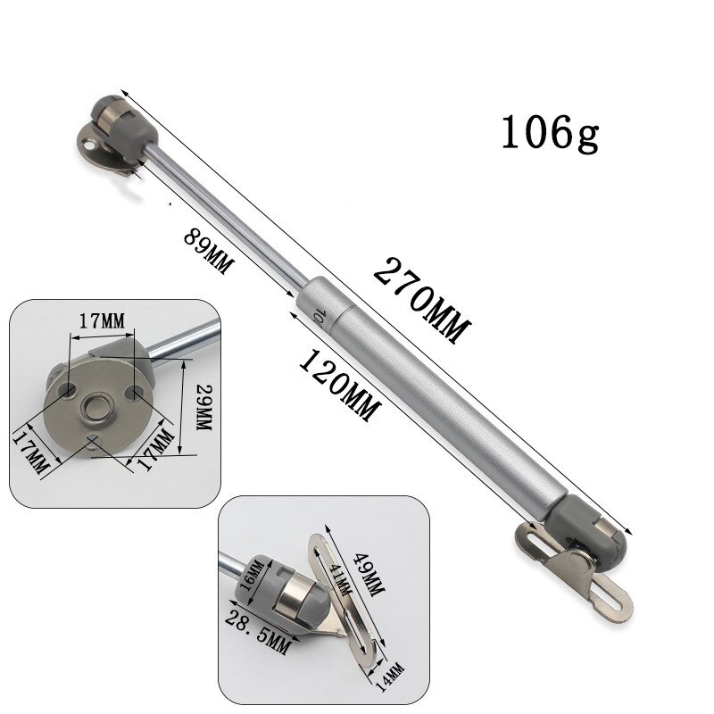 Hardware hydraulic telescopic rod pneumatic hydraulic support air support cabinet door support gas spring picture frame support: Ivory