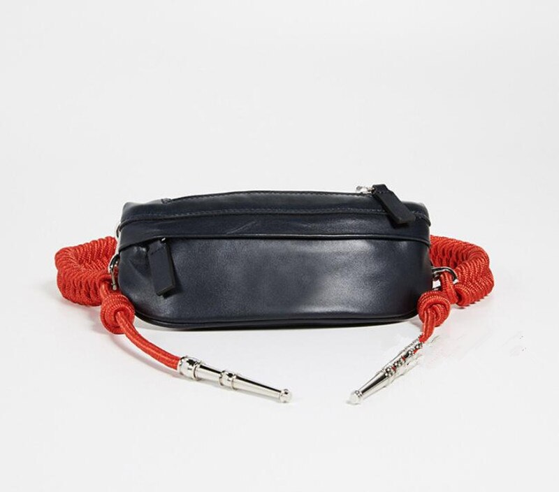 Women's Waist Bag PU leather Rope Knot Fanny Pack Bananka Travel Leisure bum bag Women Catwalk Belly Band Belt bag