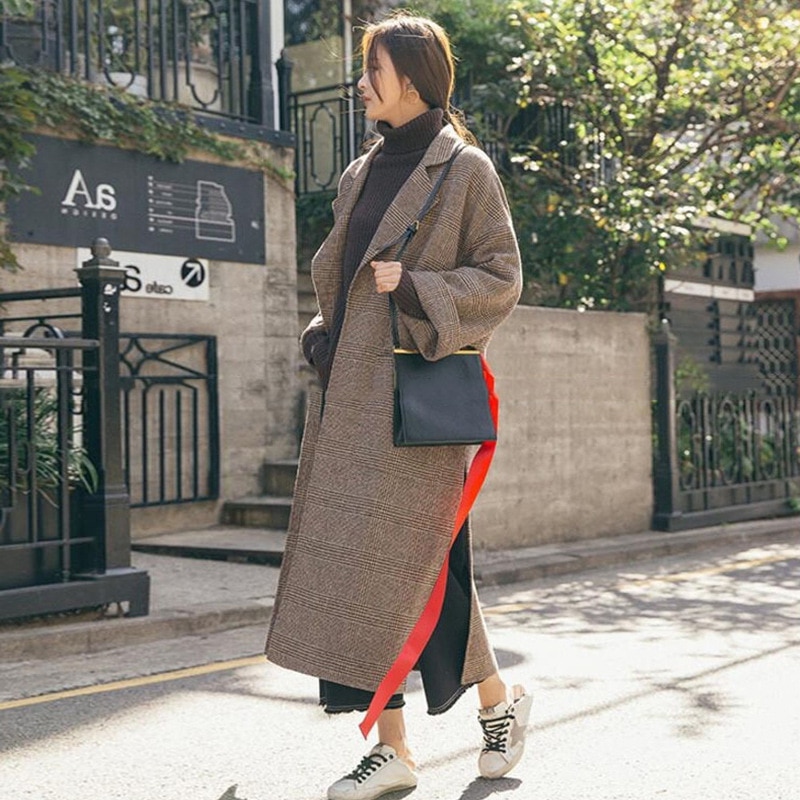 Inverno xadrez casaco feminino 2020 outono solto das mulheres casacos de inverno frete grátis senhoras jaquetas de inverno estilo coreano