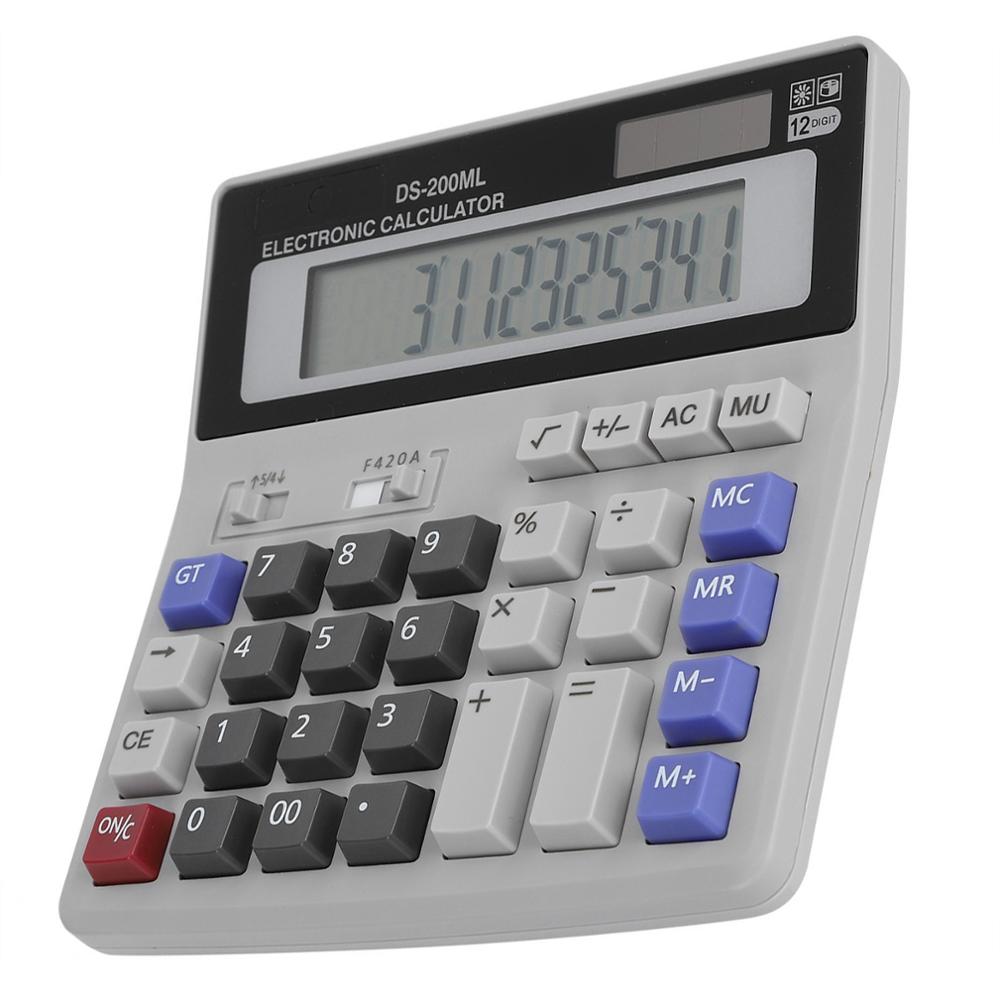 LCD Screen Calculator Solar Powered Calculator LCD Screen Basic Office Standard Function Calculator 12 Digit