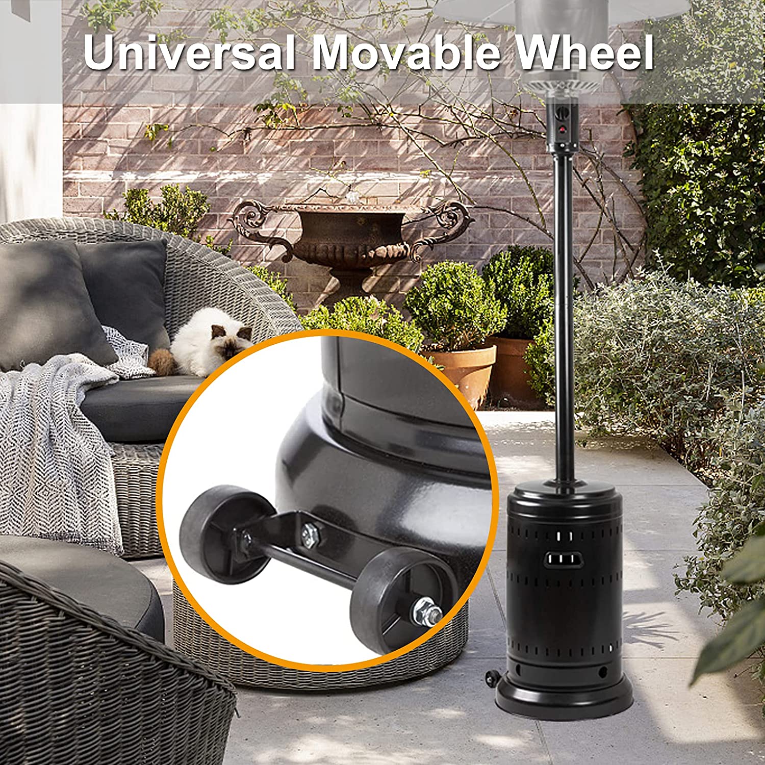 Universal- Terrasse Heizung Rad Bausatz, Propan Gas Terrasse Heizung Ersatz Räder, bewegliche Rad einstellen Terrasse Heizungen Teile für draussen