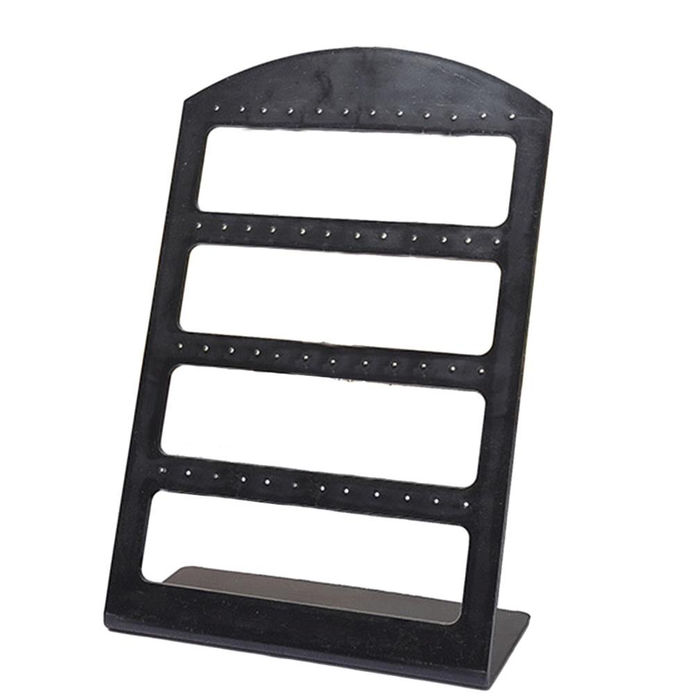 24/48 hål örhängen display hållare smycken visa rack akryl smycken arrangör halsband smycken display örhängen hållare: Svart 48