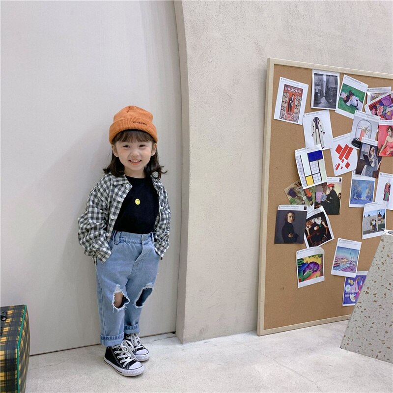 Lente Zomer Jongens Meisjes Jeans Baby Ripped Denim Broek Kinderen Gebroken Gaten Losse Denim Broek Kinderen Bodems Casual Mode