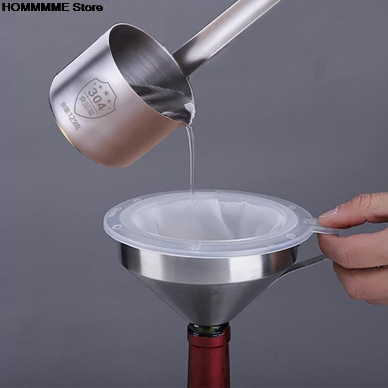 1PC 100 200 filtro in Nylon a rete imbuto in acciaio inossidabile e latte di frutta olio di medicina tradizionale cinese vino bianco acqua bollente