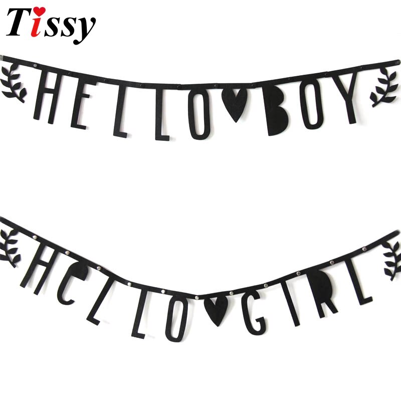 1impostato FAI DA TE non tessuto Nero Striscioni Bandiere Ghirlanda Floreale pavese striscione per La Casa di Compleanno di Cerimonia Nuziale Del bambino Doccia per Bambini decorazione Della stanza