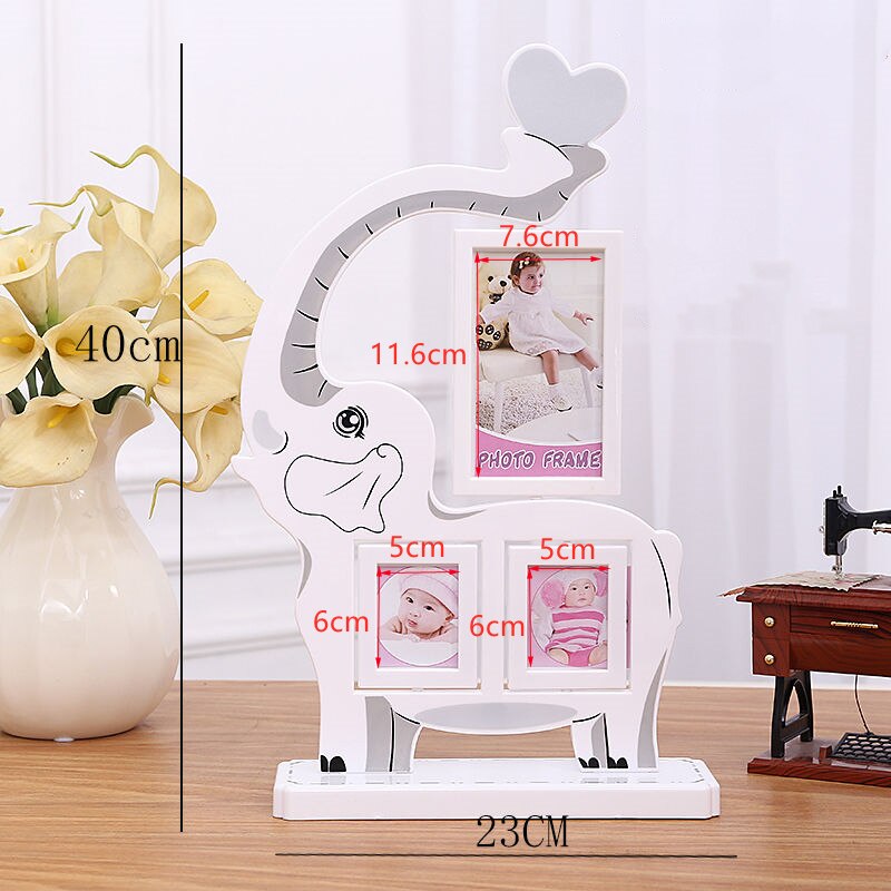 Cartoon Animal Shaped Kids Photo Frames Cute Baby Picture Display Holder Desktop Art Decor Living Room Bedroom Picture Frames: Color 2