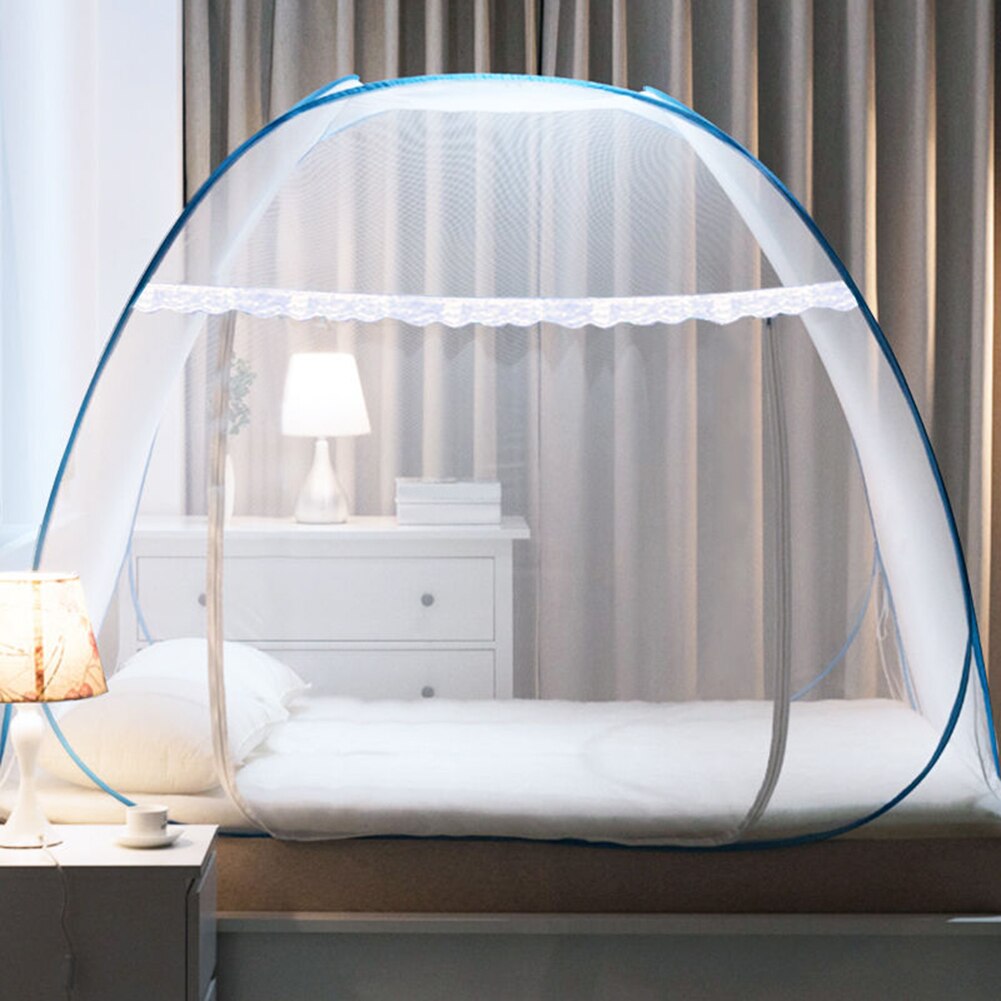 Nova casa dobrável mosquito net dossel grande espaço cama tenda malha criptografia u-shaped mosquiteiro redes de acampamento portátil: 1.5x2x1.5m