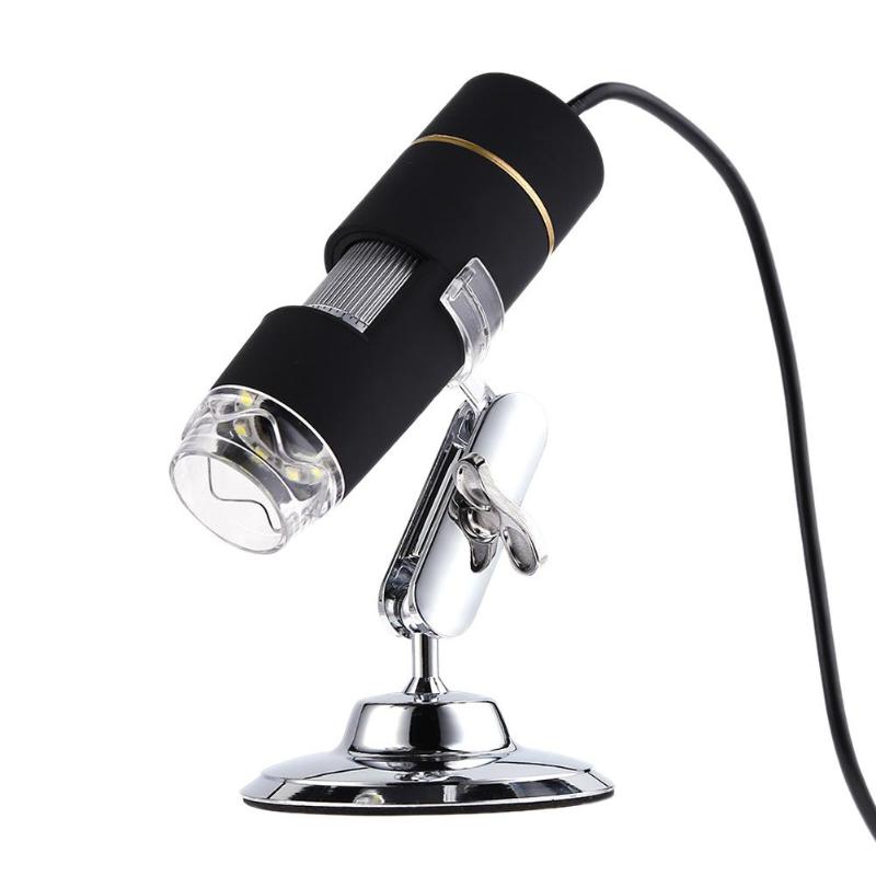 Portable Digital Electronic Microscope Endoscope Magnifier Video Camera 1000X 8 LED 2MP With Lift Stand USB Microscope: 107x33x33mm