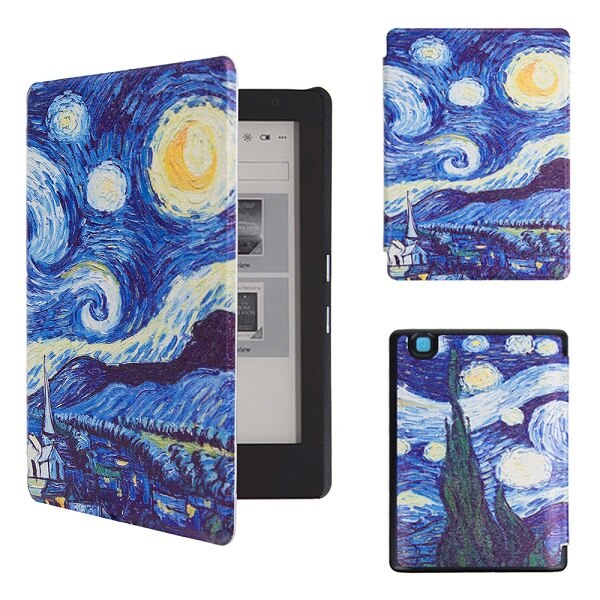 Smart etui til kobo aura  h2o edition 2, 6.8 tommer vandtæt ereader magnetisk cover, slim læder funda capa: Xk