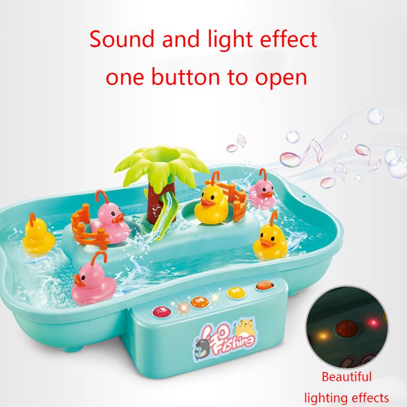 Børns vandlegetøj fiskeplatform elektrisk musik belysning vand cyklus spil børn