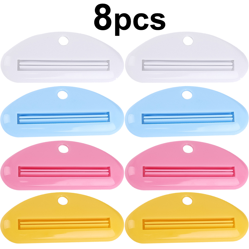 Tandpasta Knijpers Muur Opknoping Geperst Clips Tandpasta Tube Clip Gezichtsreiniger Saving Puch Dispenser Badkamer Benodigdheden: WHITE