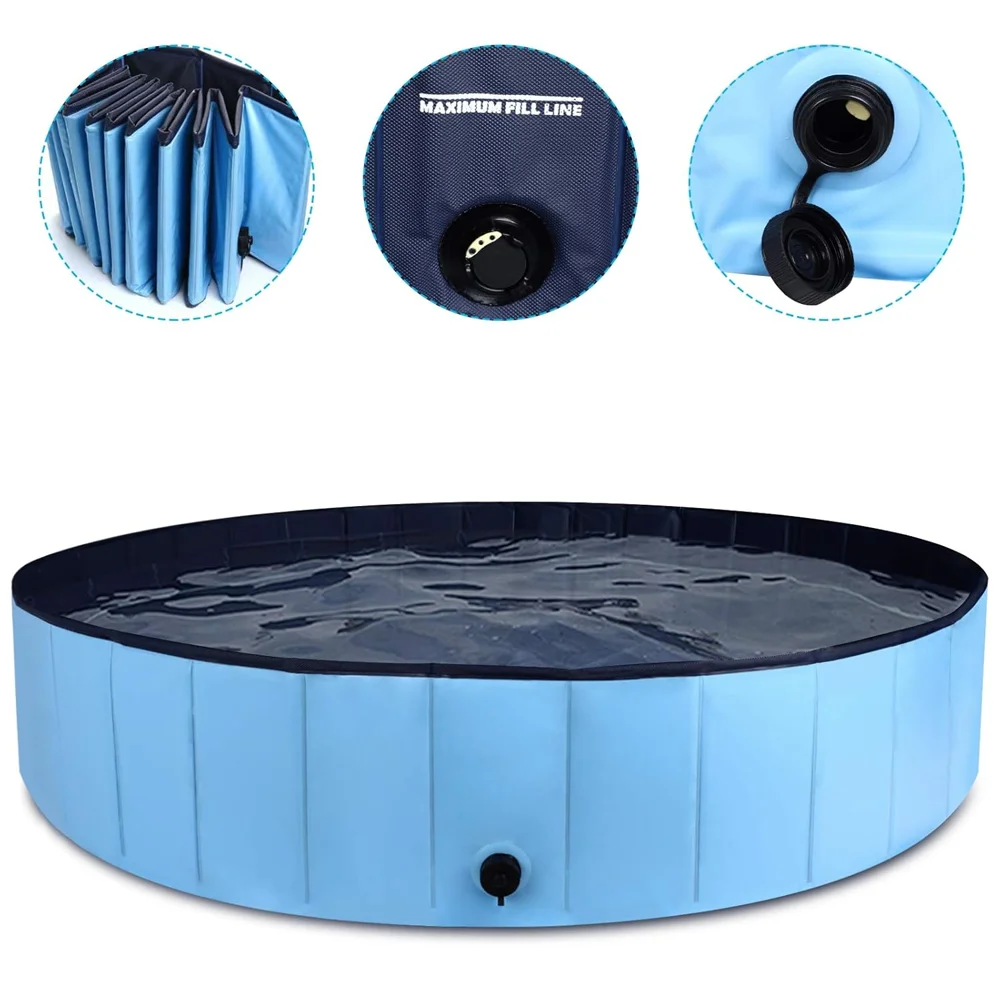 Pet Pool Portable Swimming Tub Foldable Dog Bath Foldable Pet Bathing Tub Dog Bathtub Outdoor Indoor Collapsible Bathing Pool